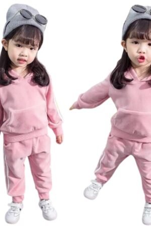 Baby Velvet Winter Tracksuit – Pink