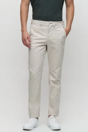 Men's Mid Rise Slim Fit Pants, Off-White