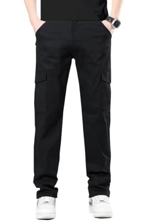Men's Cargo Cotton Pants, Black