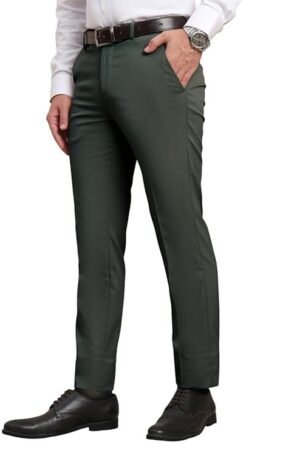 Men's Premium Stretchable Formal Trouser, Dark Green