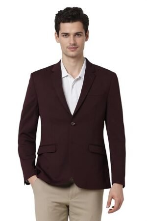 Men's Neo Slim Knit Textured Blazer, Wine