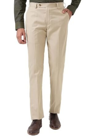 Men's Smart Fit Twill Pattern Trouser, Beige