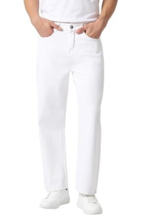 Men's Loose Mid Rise Jeans White