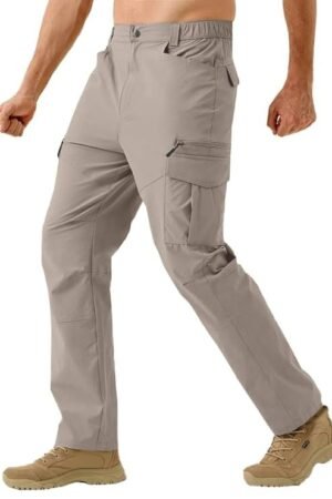 Men's Functional Straight-Fit Cargo Pants - Beige