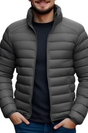 Men's Bomber Nylon Jacket, Grey