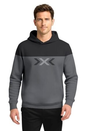 Trendy Cotton Hoodies for Men, Black/Grey