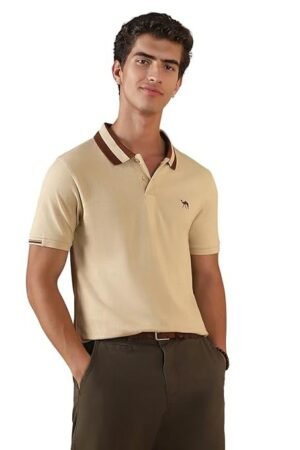 Men's Slim Fit Polo T-Shirt, Beige