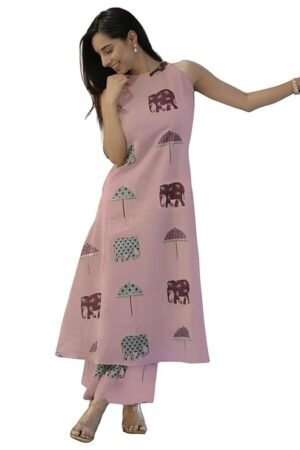 Pure Cotton Kurta Pant Set with Dupatta for Women, Purpple