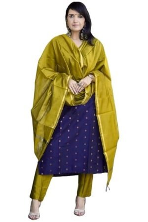 Women's 3 Piece Kurta Pant Dupatta Set, Blue
