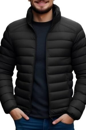Men's Bomber Nylon Jacket, Black