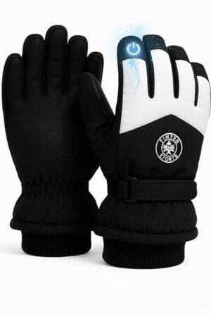 3 Fingers Touch Screen Unisex Woolen Gloves, Thermal Hand Gloves For Men & Women - Black