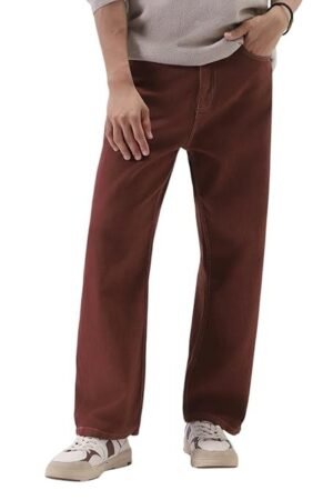 Men's Loose Mid Rise Jeans Brown