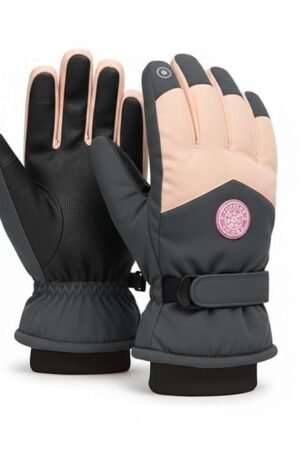 3 Fingers Touch Screen Unisex Woolen Gloves, Thermal Hand Gloves For Men & Women - Peach