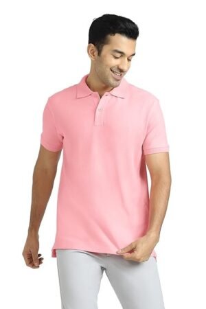 Men's Solid Relaxed Fit T-Shirt, Pink