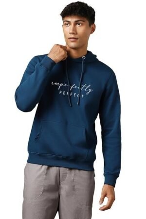 Printed Hoodies for Man, Navy Blue