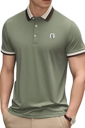 Men's Solid Polo T-Shirt, Grey