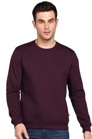 Men's Cotton Round Neck Full Sleeve Sweatshirt, Purple
