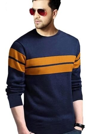 Men's Full Sleeve T-Shirt, Blue/Orange