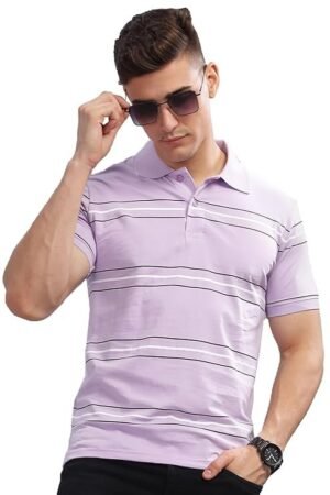 Polo T-Shirt for Men, Light Purple