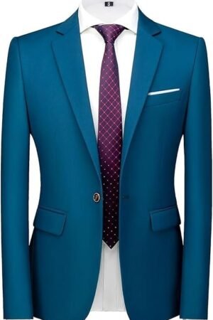 Men's Stylish Party Casual Breasted Blazer, Dark Blue