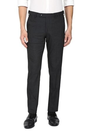 Men's Mid Rise Tailored Formal Trousers, Black