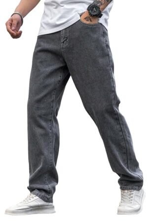 Mens Regular Fit Mide Rise Jeans - Light Grey