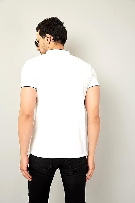Men's Polo T-Shirts, White - Image 2