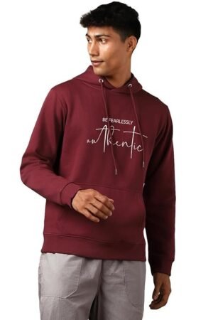 Printed Hoodies for Man, Maroon