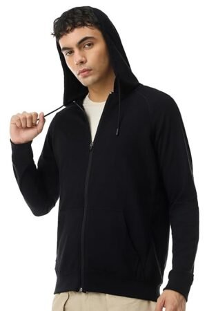Sweatshirt for Man Zipper Hoodies, Black