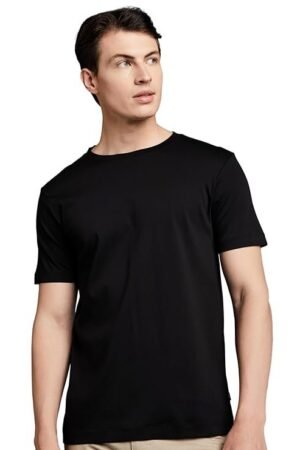 Men's Super Soft Round Neck Solid T-Shirt, Black