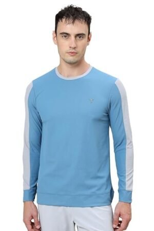 Men's Polyester Slim Fit T-Shirt, Sky Blue
