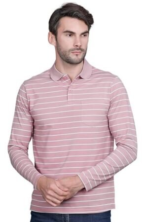 Cotton Polo T-Shirts for Men with Pocket, Pink
