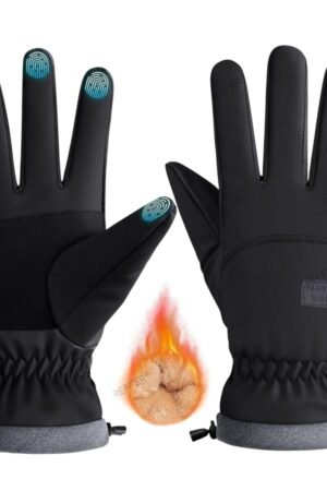 Winter Gloves for Men and Women, Full Hand Touchscreen Winter Gloves - Black