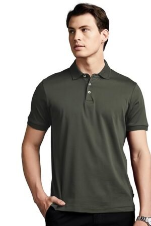 Men's Solid Super Soft Classic Polo T-Shirt, Dark Grey