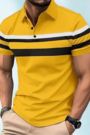 Men Polo Half Sleeve T-Shirt, Yellow