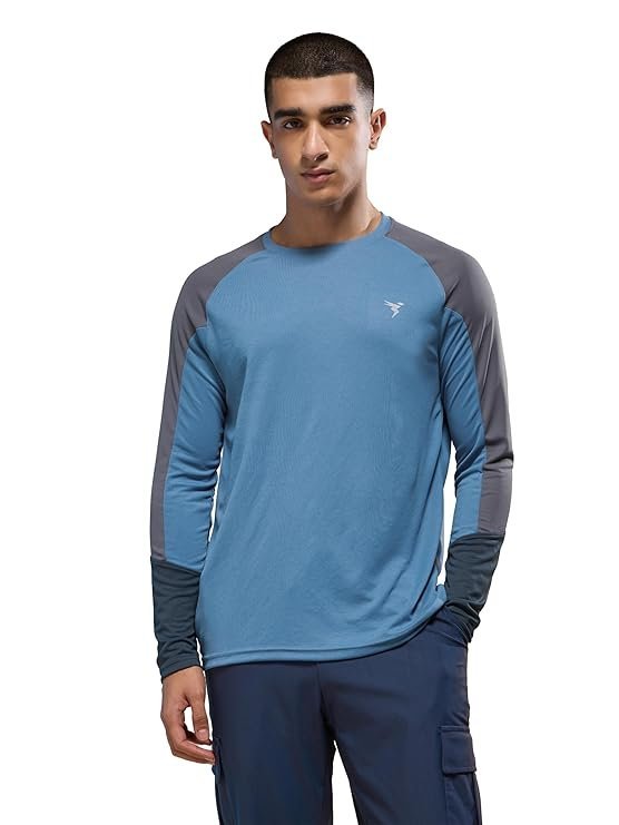 Men's Polyester Slim Fit T-Shirt, Blue