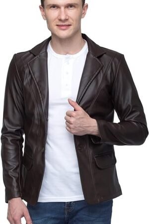 Men's Slim Fit Solid Casual/Formal Blazer, Brown