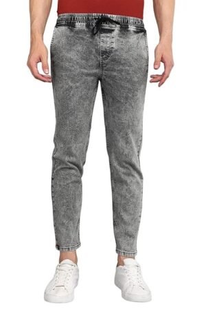Men Mid Rise Regular Fit Jogger Jeans - Light Grey