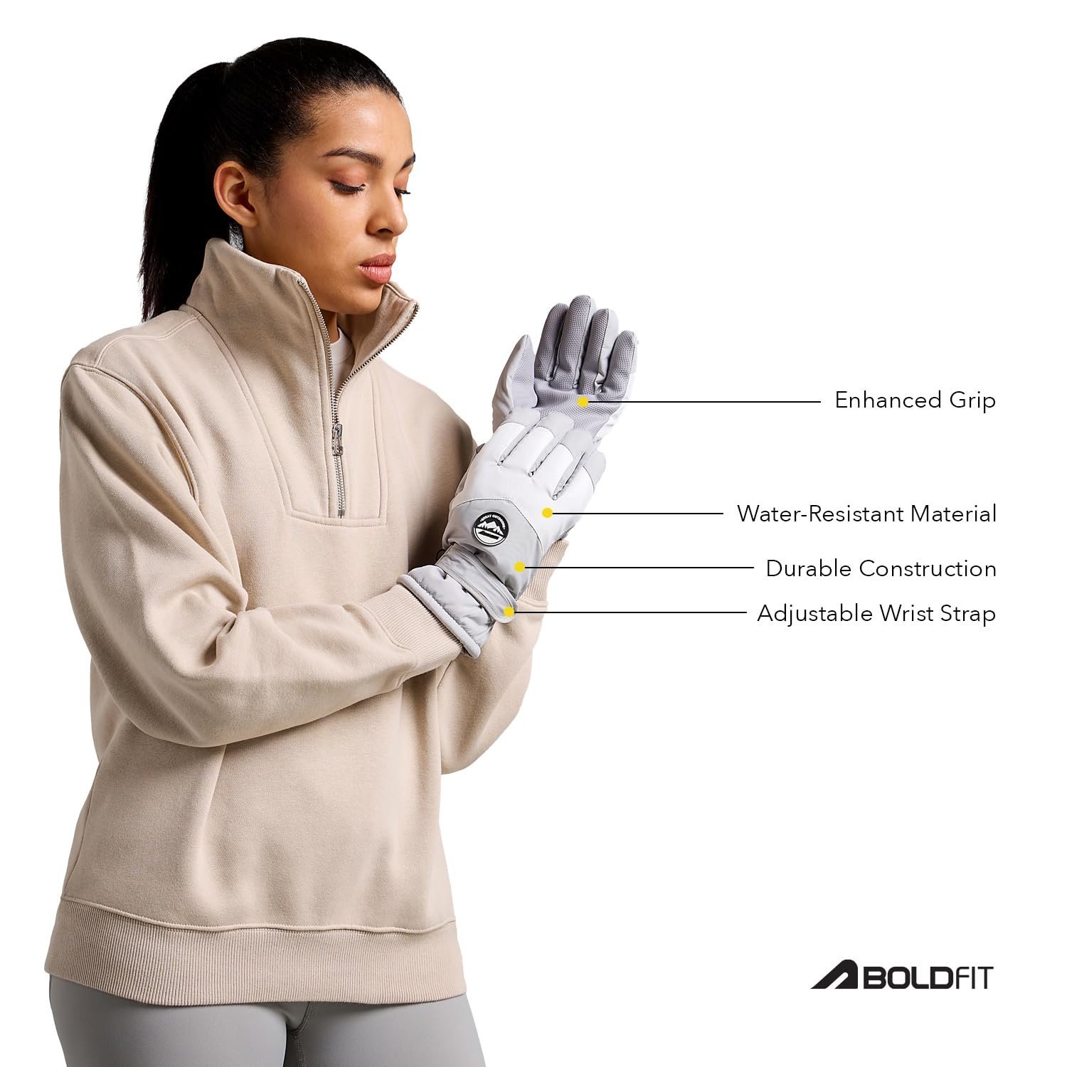 Winter Gloves for Men Winter Unisex Touch Screen - Grey - Image 2