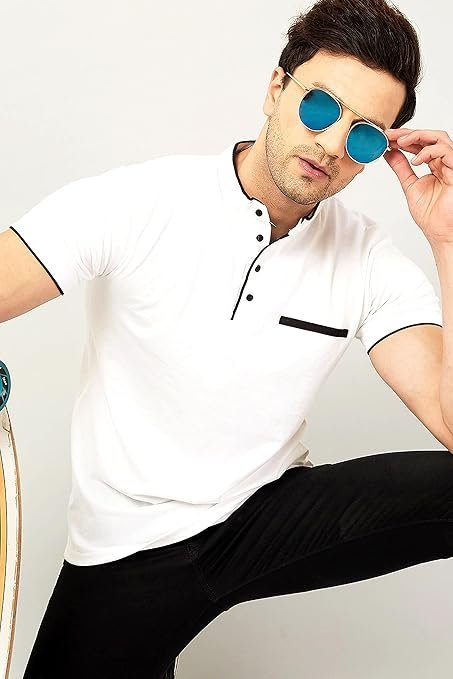 Men's Polo T-Shirts, White - Image 3