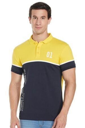 Men's Polo T-Shirt, Yellow/Black