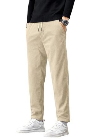 Men's Comfortable Corduroy Pants, Cream