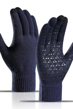 Winter Cycling Gloves for Men & Women with Touchscreen Finger - Blue