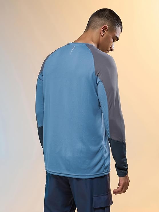 Men's Polyester Slim Fit T-Shirt, Blue - Image 2