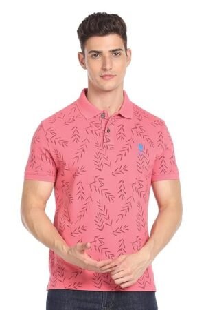 Men's Printed Slim Fit T-Shirt, Pink