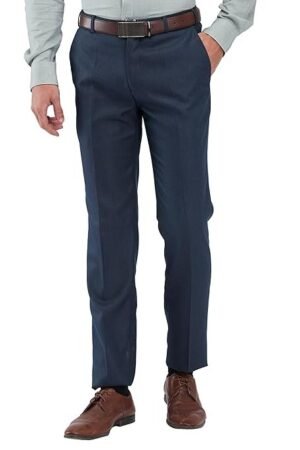 Men's Mid Rise Formal Trouser, Blue