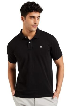 Men's Cotton Regular Fit Polo T-Shirt, Black