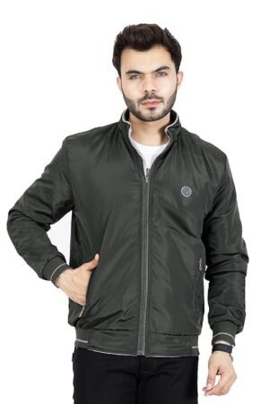Full Sleeves Bomber Jacket for Men, Olive Green