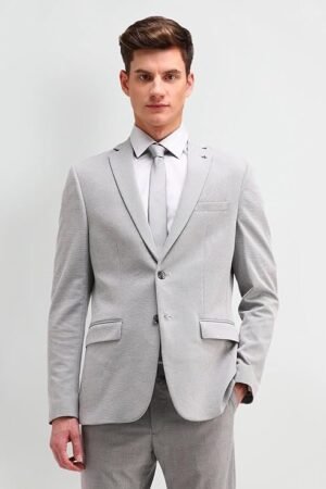 Men Business Casual Blazer, Dark Grey