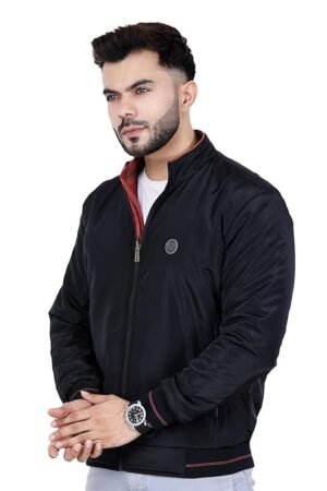 Full Sleeves Bomber Jacket for Men, Black